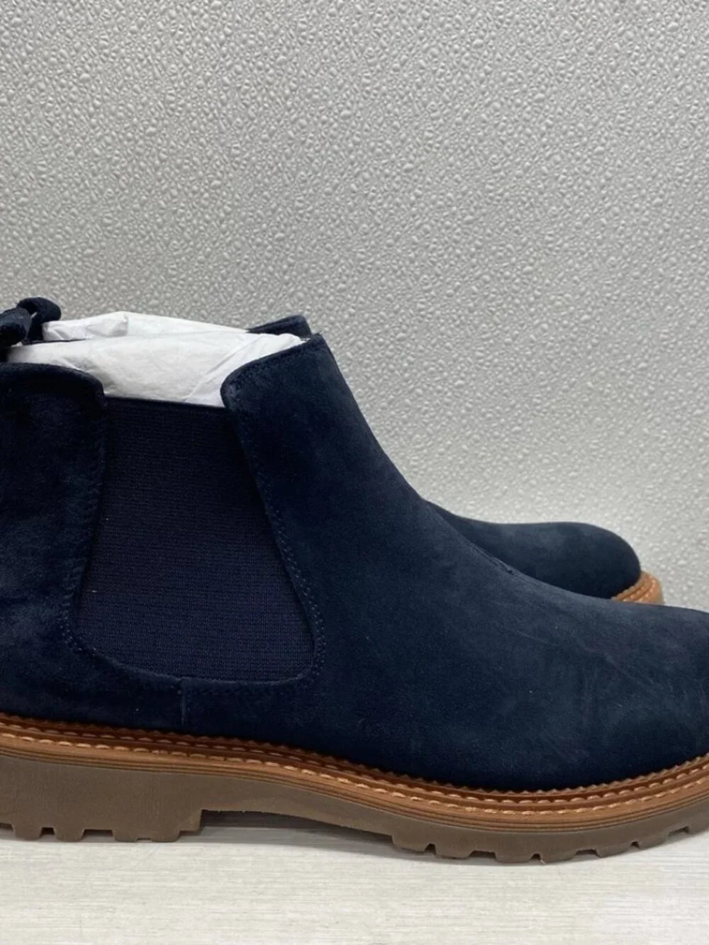 Vintage Foundry Co Mens Size 9 Blaise Chelsea Boots Navy Suede Slip Ons